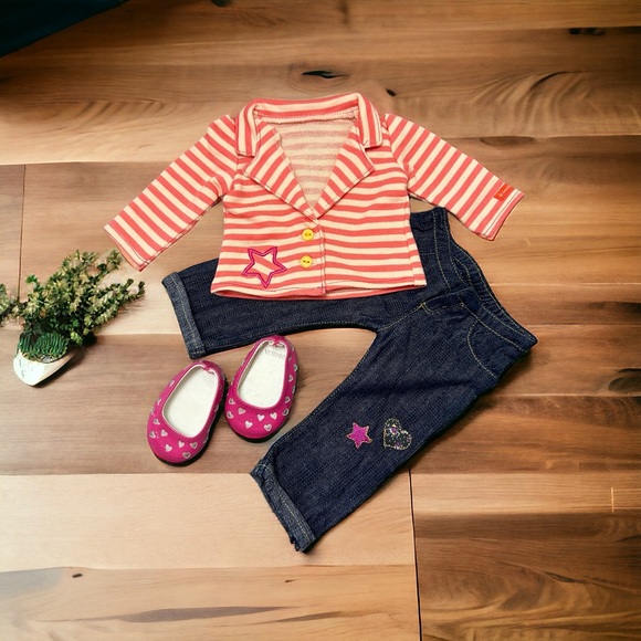 American Girl 18” Doll Released 2014 The Bright Stripes Outfit Incomplete VGUC - Picture 13 of 13